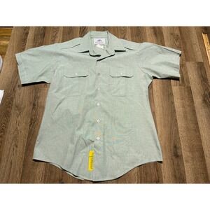 DSCP Military Uniform Shirt Mens 16 Green Adult Short Sleeve AG-415 Excellent